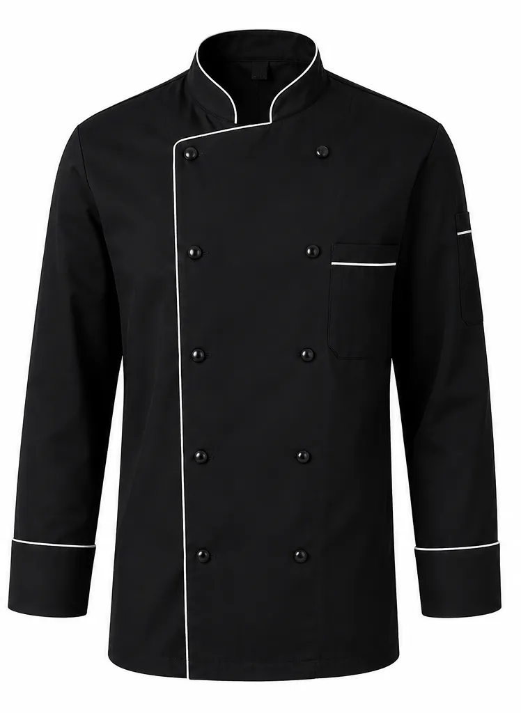The Chef Collection Black Cotton/Twill Chef jacket