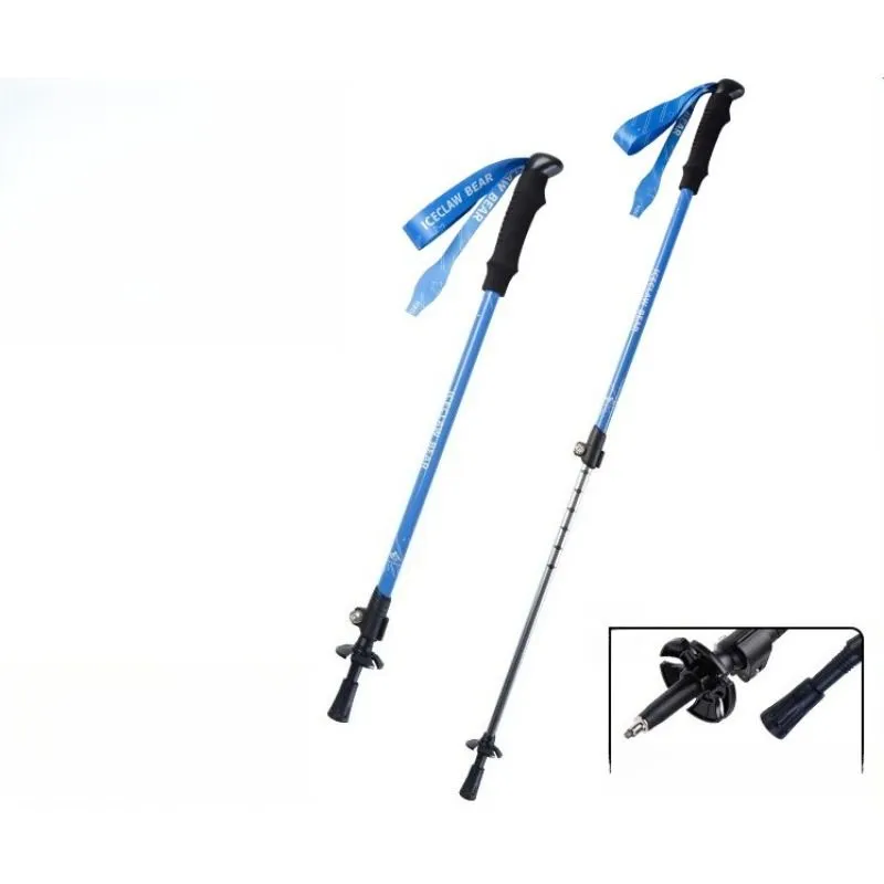 Outdoor Mountaineering External Lock Telescopic Children's Cane Hiking Cane - Blue