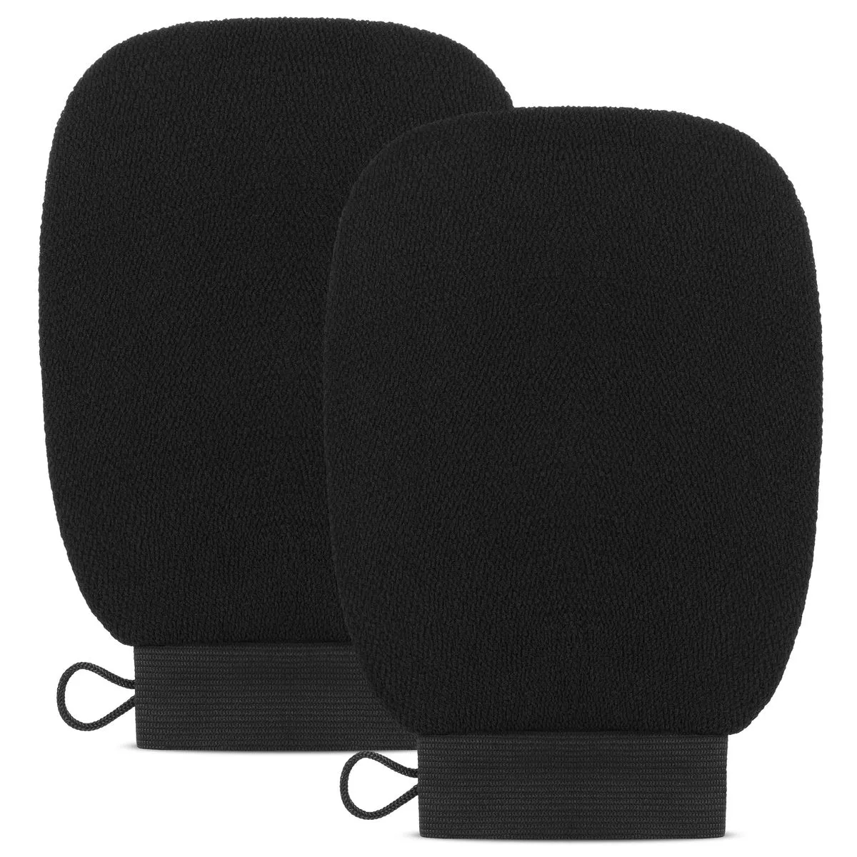 2 Pack Exfoliating Body Glove-100% Viscose Fiber,Deep Exfoliation. - Black