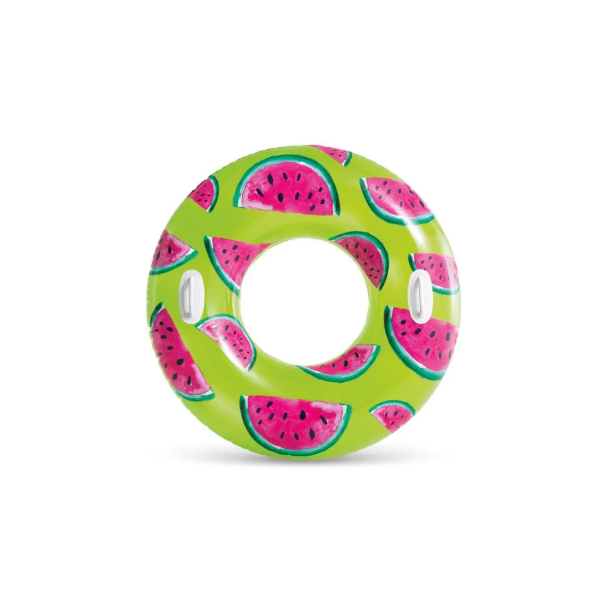 Intex Tropical Fruit Inflatable Swim Tube 107cm - Pool Float with Handles - Green