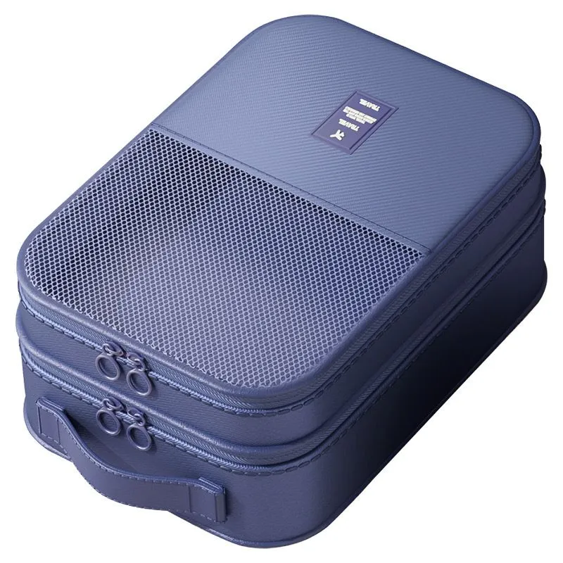 Shoes Bag-Breathable Premium Travel Shoe Bag Portable Ideal for Travel Gym - Blue