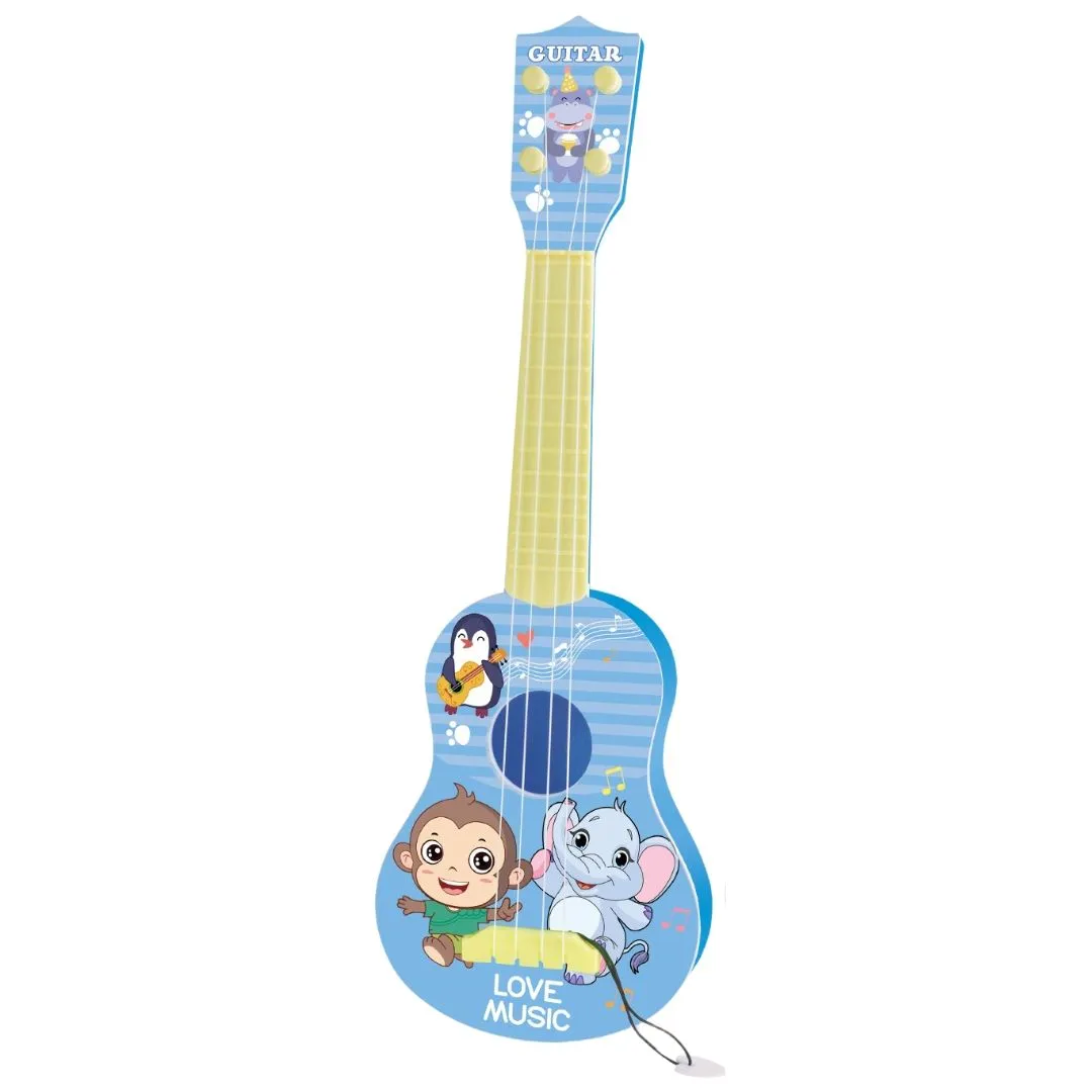 TEETO TOYS Children's Guitar Ukulele Toy - Musical Instrument Toys for Toddlers - Blue, White
