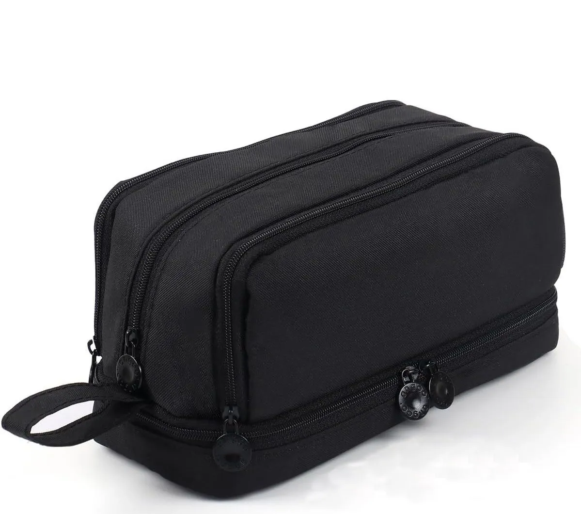 Multifunctional Pencil Case, Large Pencil Case with 4 Compartments - Black