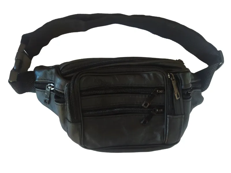 Waist Bag - Moon Bag - Chest Bag - Phone Bag - Black - 7 Pockets