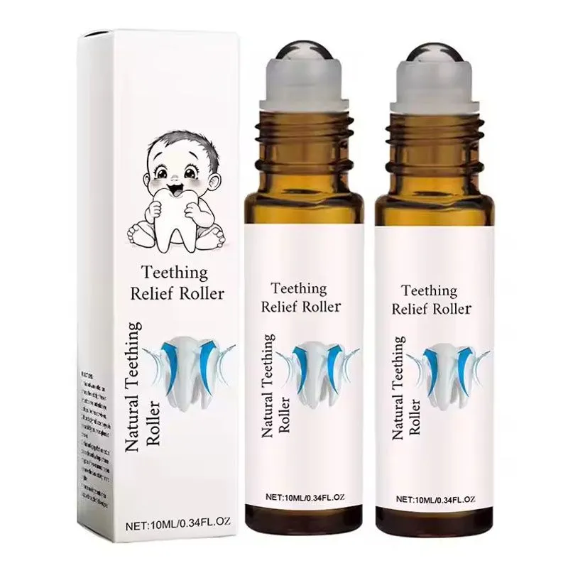 2Pack 10ML Kid's Teething Massage Roller Soothing Oil , Roller Teething Oil