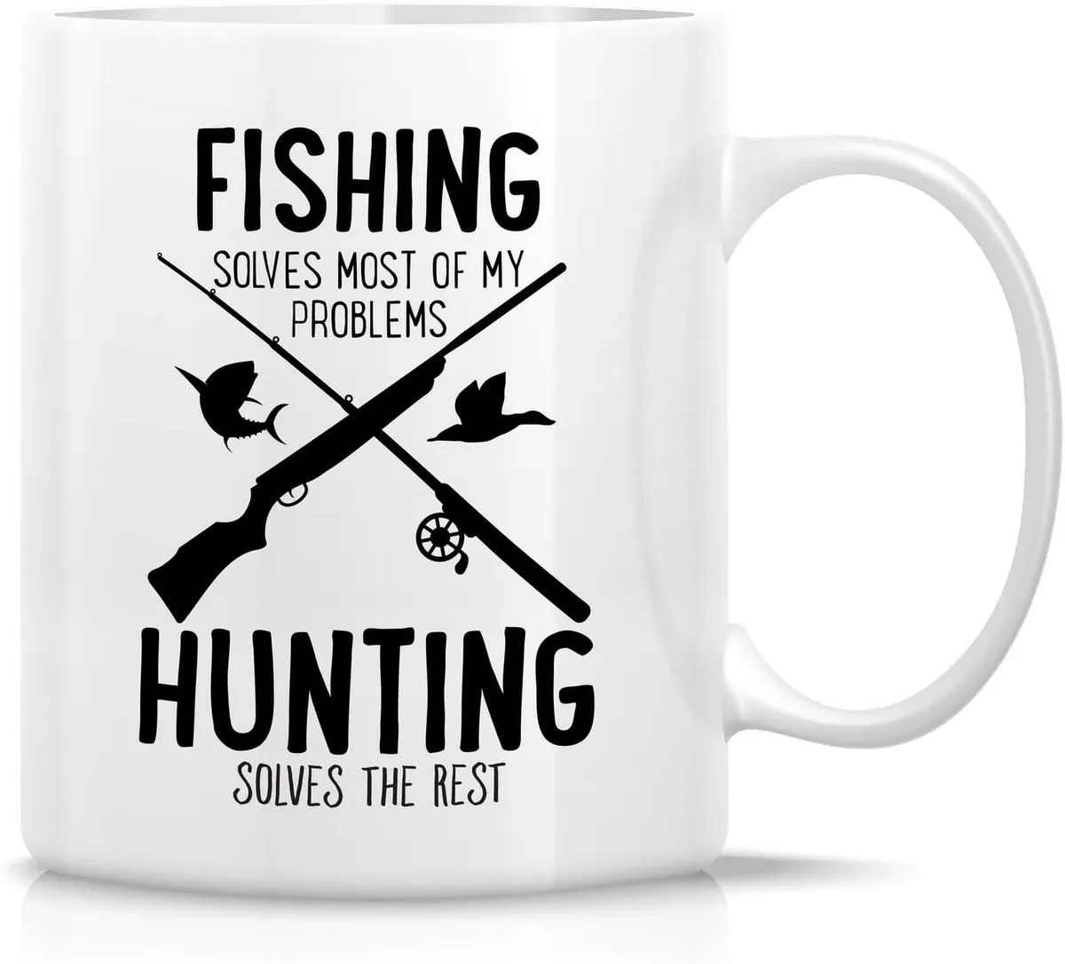Fishing and Hunting Christmas Birthday Gift Mug