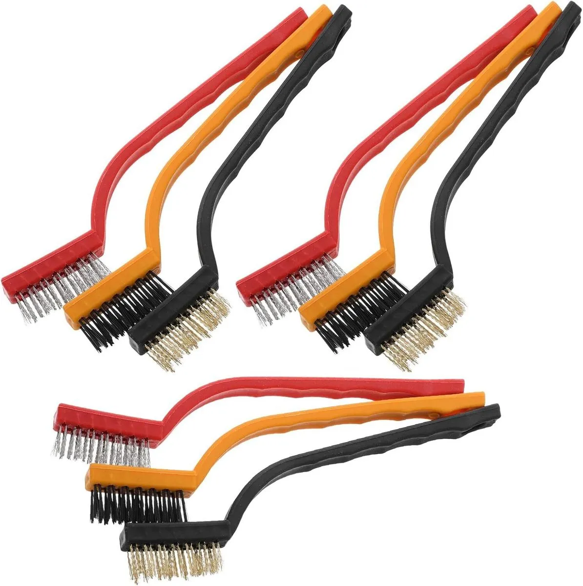 9 Piece Car Rim Brush Set Stainless Steel Wire Rust Stain Removal Brushes