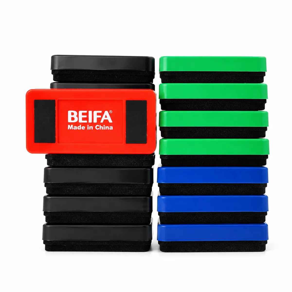 BEIFA Magnetic Whiteboard Eraser Set - Assorted Colours Classroom Erasers
