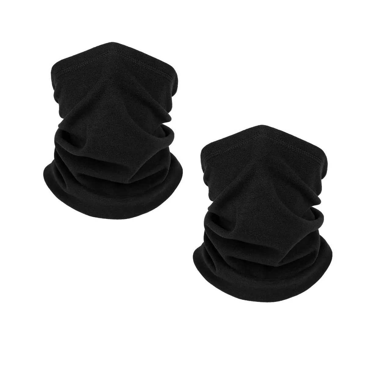 Winter Neck Warmer Ski Face Mask for Men Women 2PC - Black