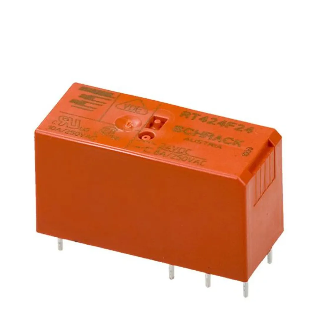 RT424F24 24VDC DPDT 2-Coil Latching PCB Relay 8A 5kV Isolation