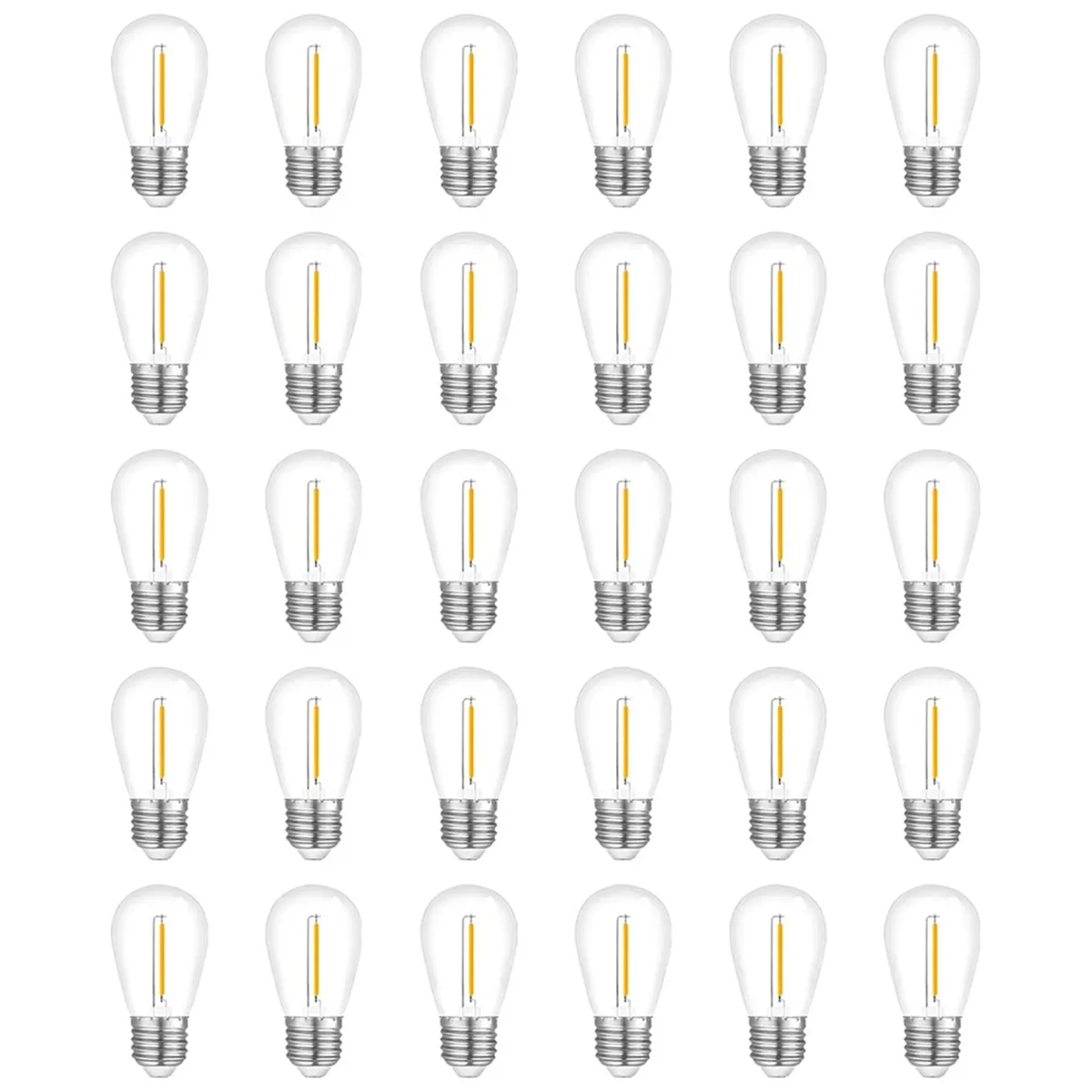 30-Pack Outdoor String Light Bulbs, Waterproof S14 Replacement Bulb