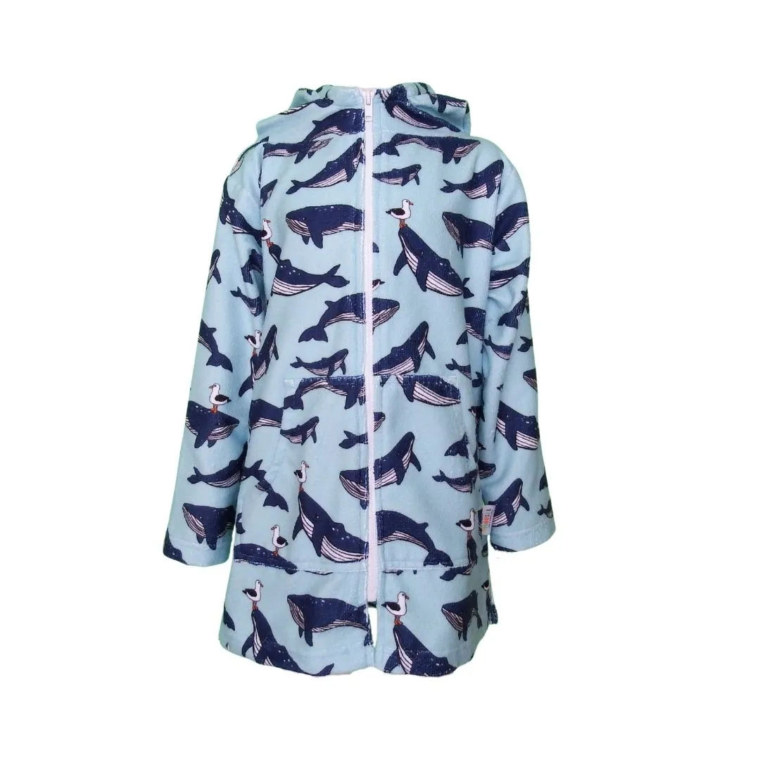 Kids Hooded Long Sleeve Beach Towel with Full Zip