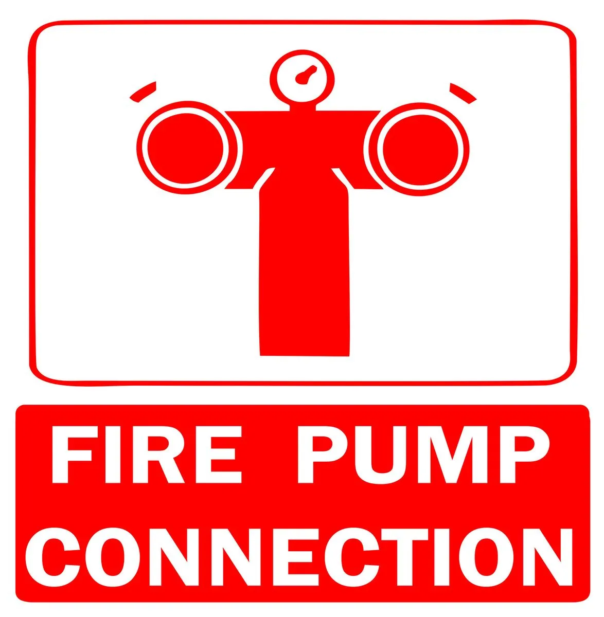 Fire Pump Connection sign 29x29cm - 6 Pack.