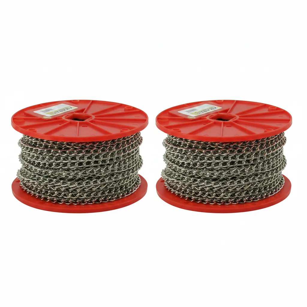 Krafft Nickel-Plated Twist Link Chain 3.4mm x 30m - Durable & - 2 Pack