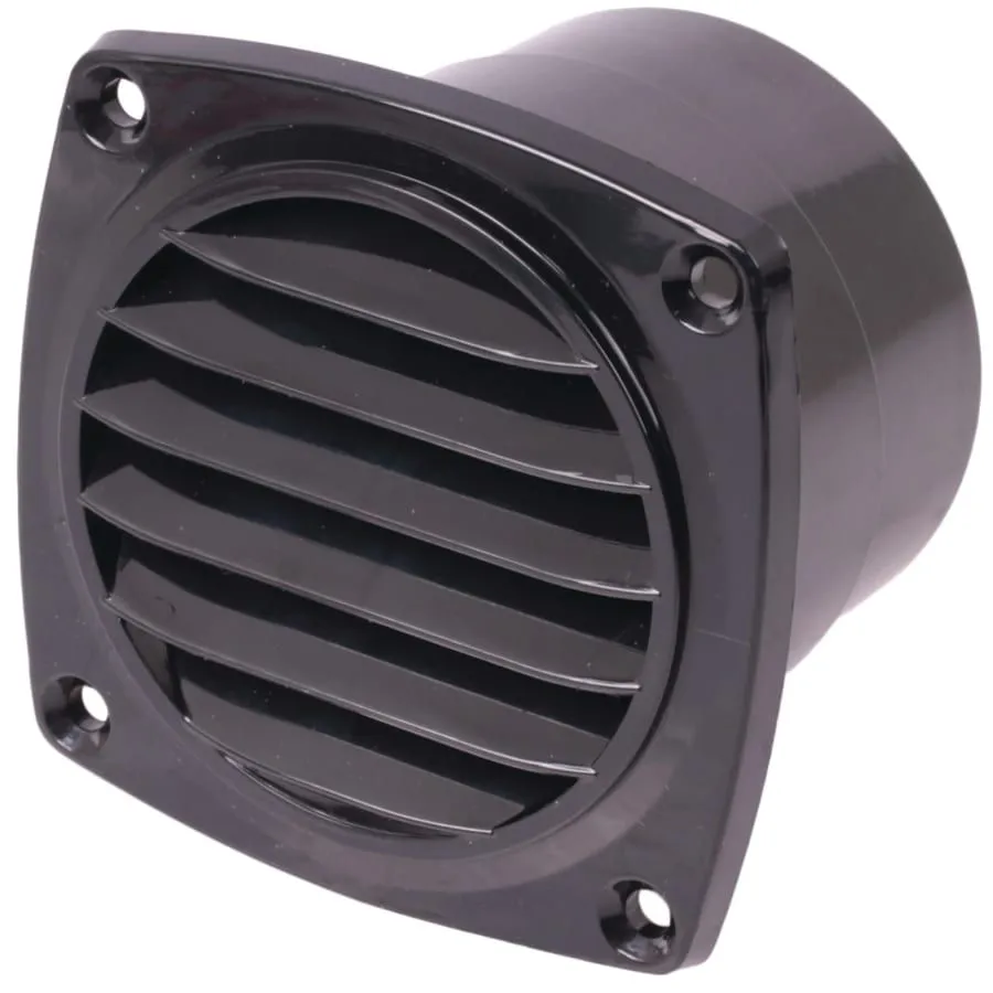 Seaflo Round Louver Air Vent For Boats (93.5 x 93.35 x 69.5mm) - Black