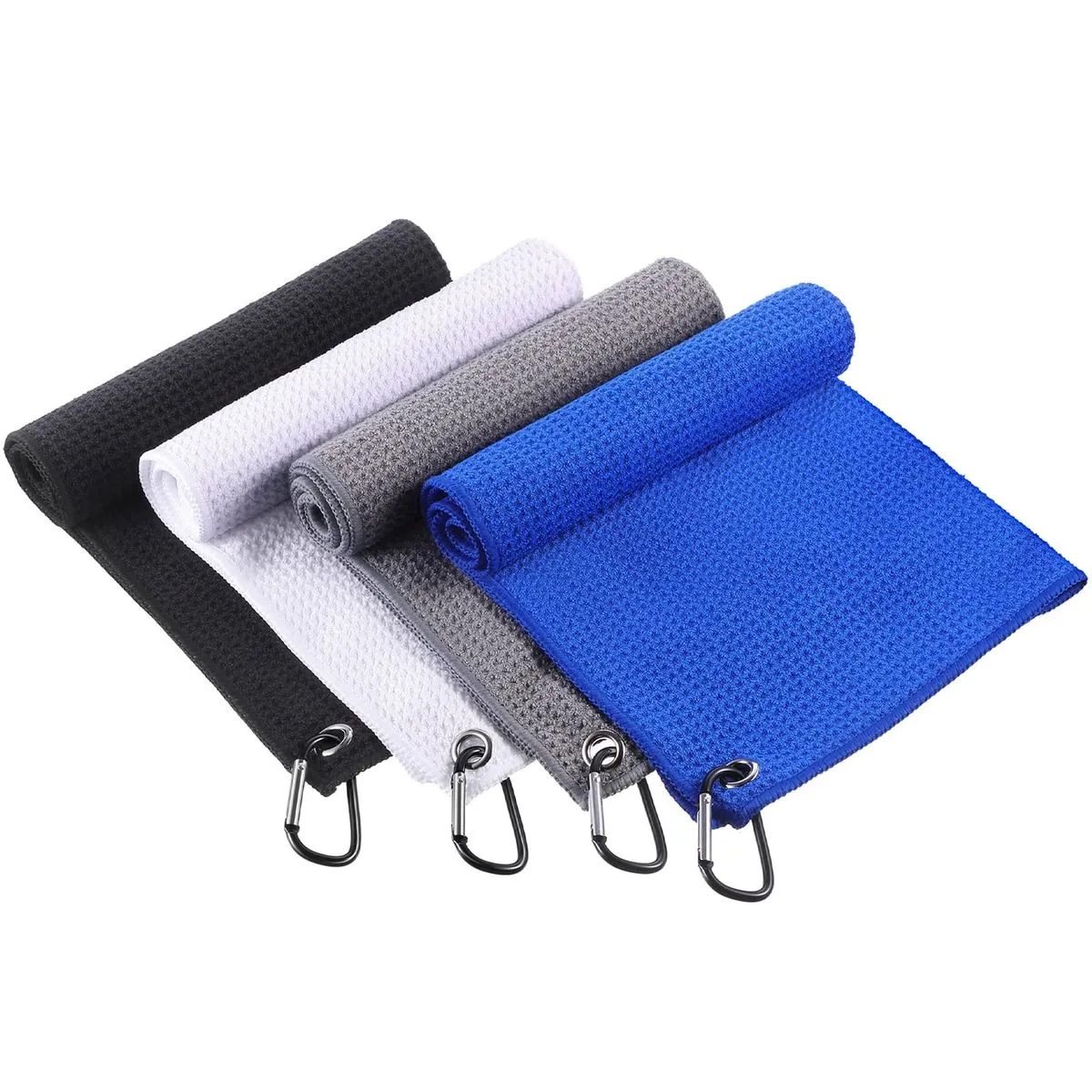 Quick-Dry Golf Towel for Bags - Microfiber with Carabiner - 4 Pack