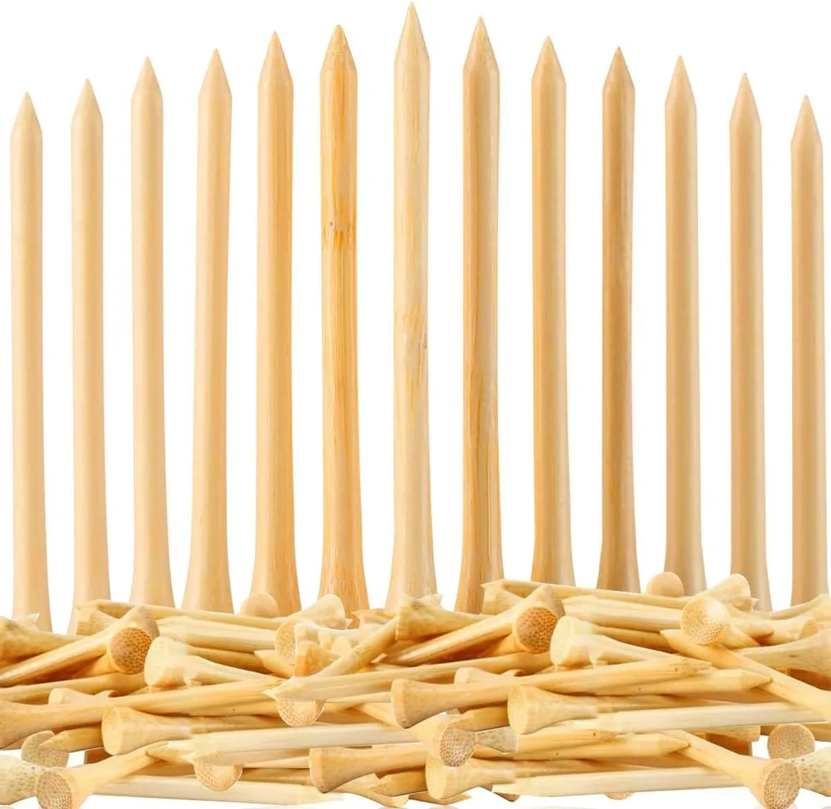 OQIMAX 50 Pieces 8.3mm Golf Tees Durable Bamboo Tees