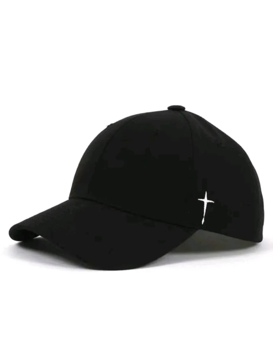 Men's Sports Cap With Cross - Black