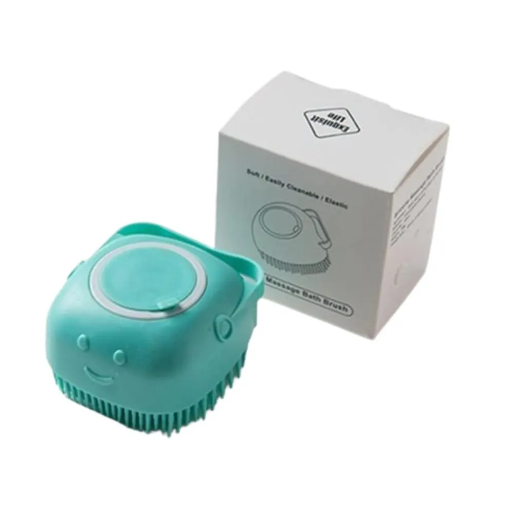 Super Bubble Bath Silicone Body Sponge with Gel Dispenser, Blue