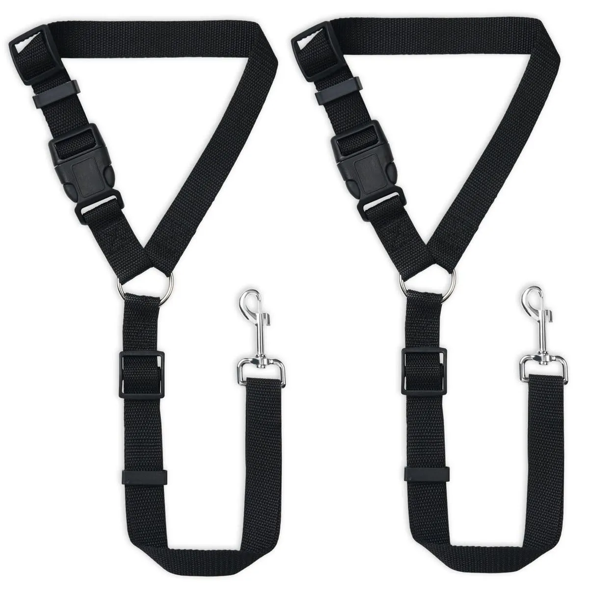 2 Packs Dog Cat Safety Car Headrest Restraint Adjustable Nylon Fabric