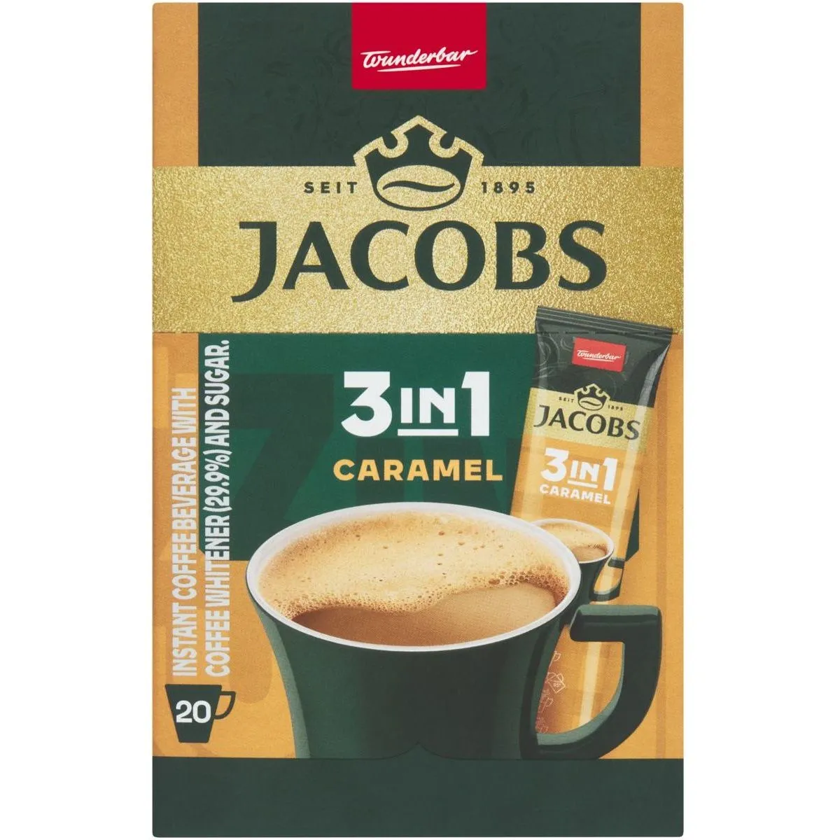 Jacobs 3in1 Caramel Instant Mixed Coffee - Box of 20 Sachets