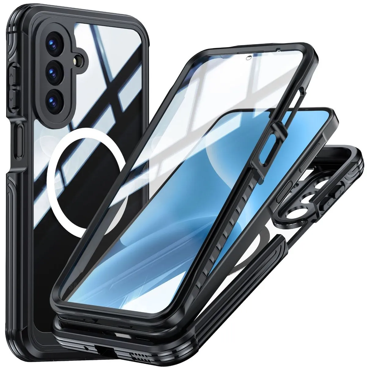 Magnetic Full Body Protection Phone Case Compatible With Samsung Galaxy A17 - Black