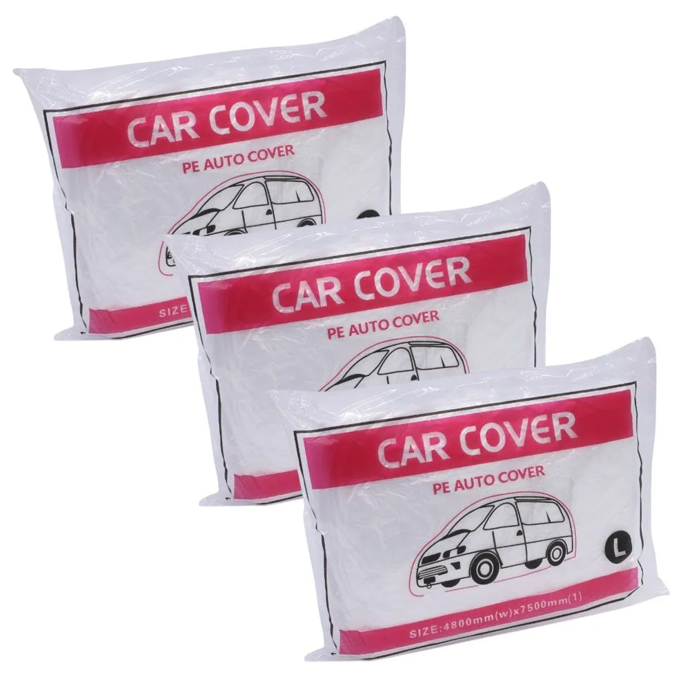 Disposable Plastic Car Cover - Large - 4800 x 7500mm - 3 Pack