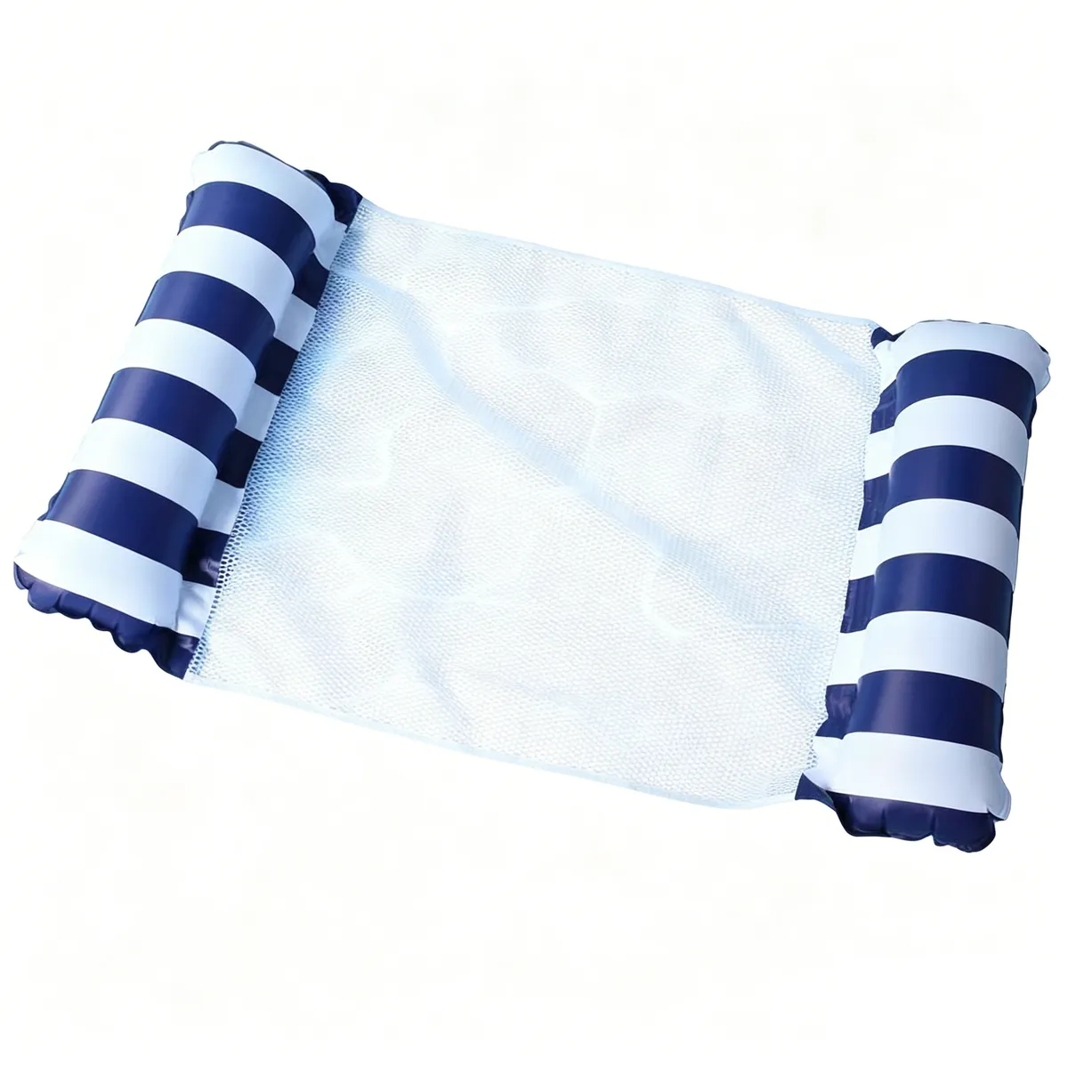 ZELTRYN Striped Mesh Water Floating Hammock Pool Lounger - Blue