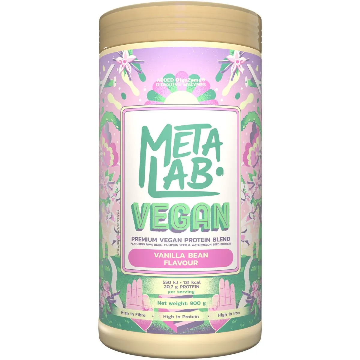 METALAB Vegan Premium Plant Protein Blend (900g) - Vanilla Bean