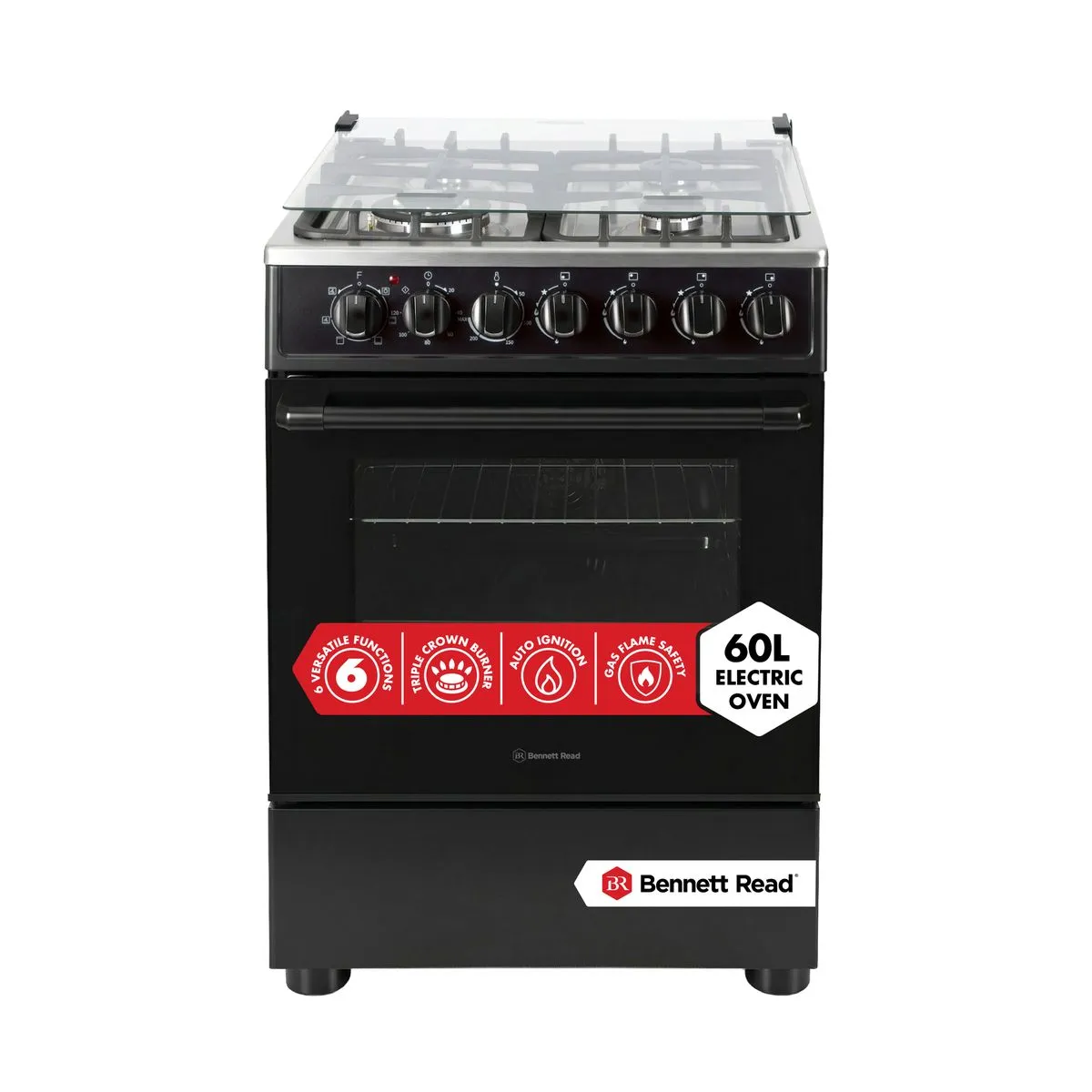 Bennett Read Fusion 60cm Onyx Freestanding Gas/Electric Stove Oven