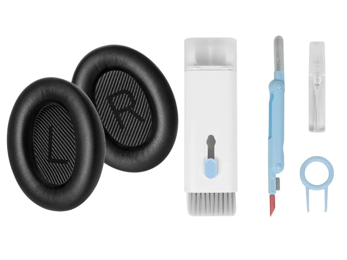 Replacement Ear Pads Compatible with Bose NC700 & Full Headphone Care Kit - Black