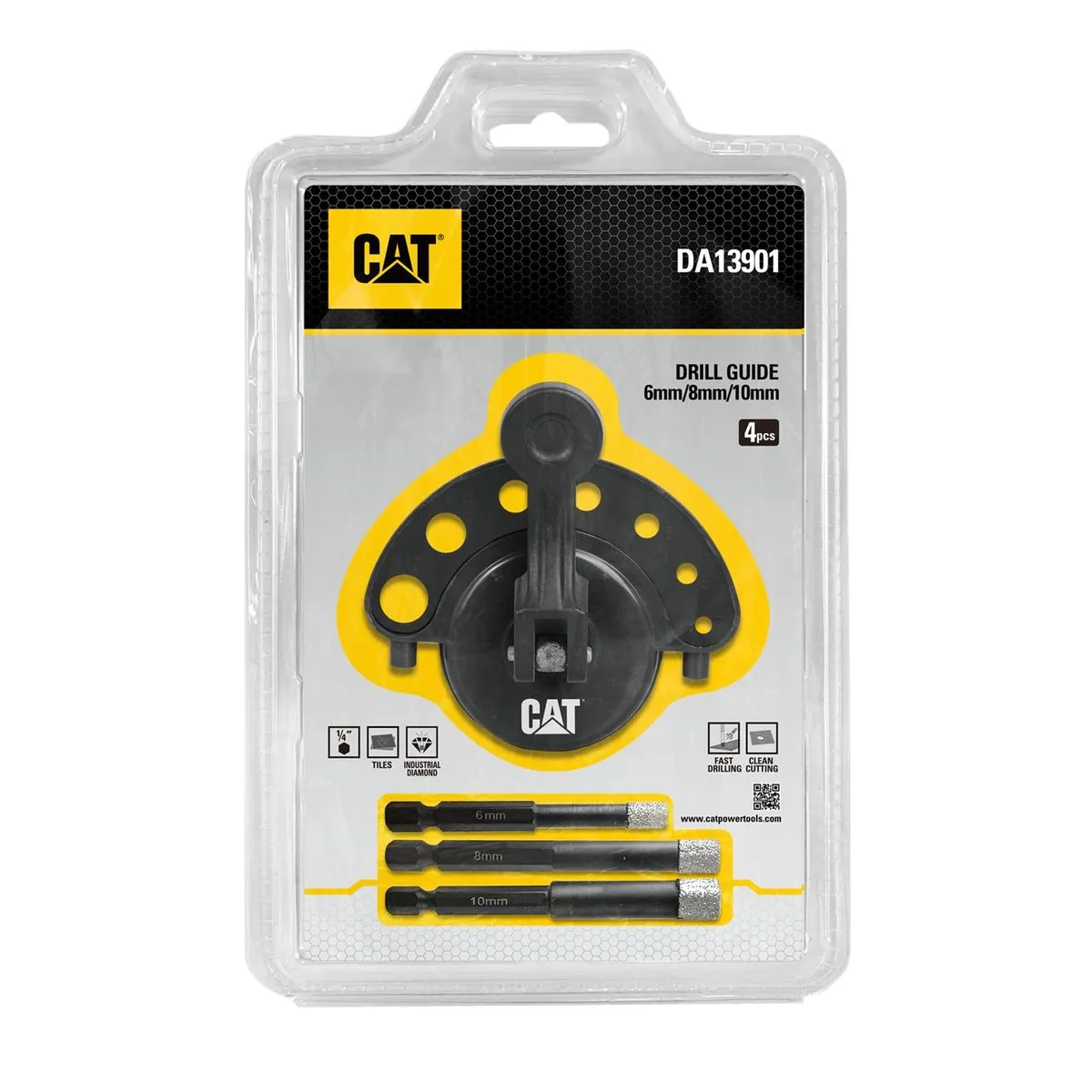 CAT Diamond Tile Drills (6, 8, 10mm)+ Drill Guide