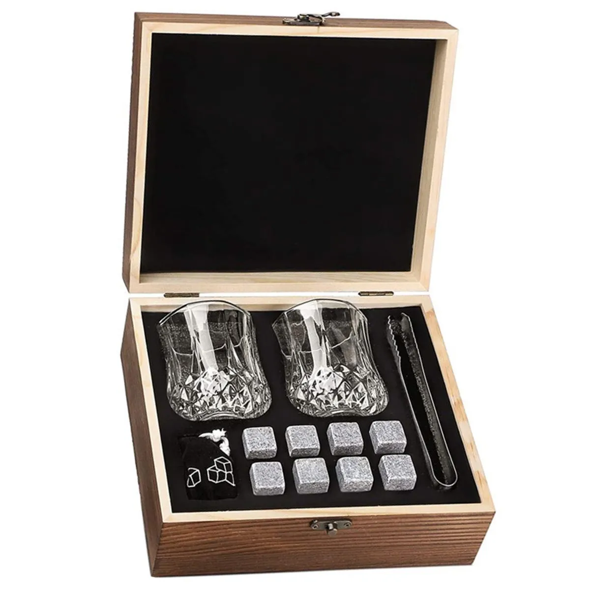 Whiskey Glass Set,Wisky Stones Gift Set With Glasses And Cooling Stones