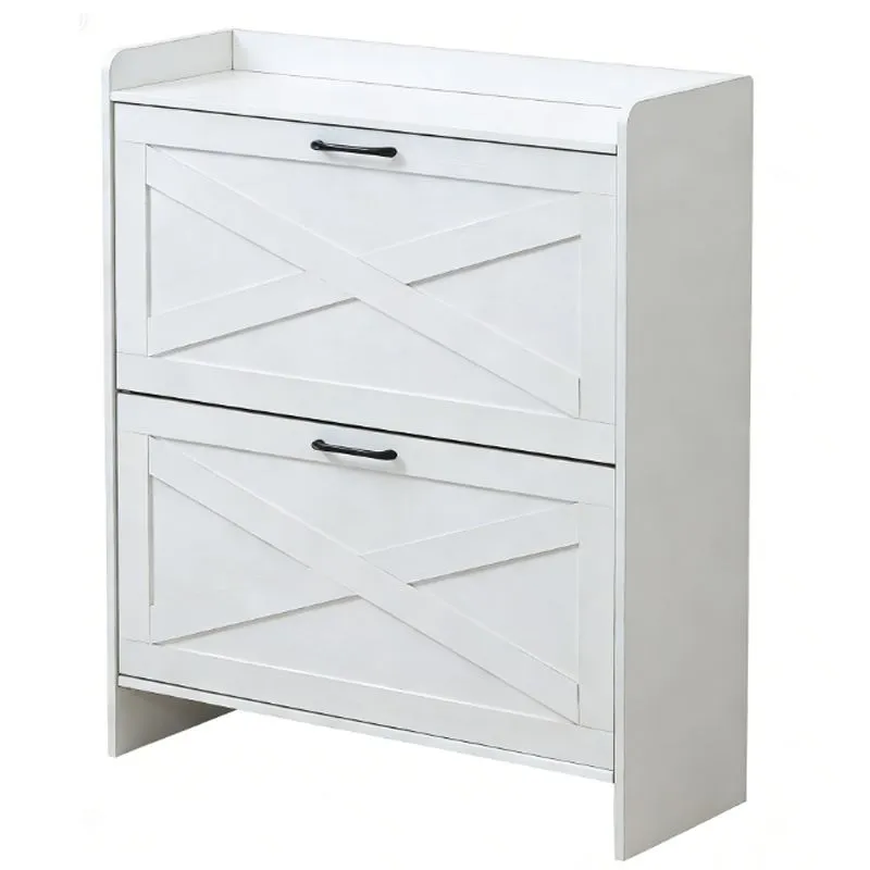 Ultra-Slim Space-Saving Flip-Top Shoe Cabinet Double-Layer Large Capacity