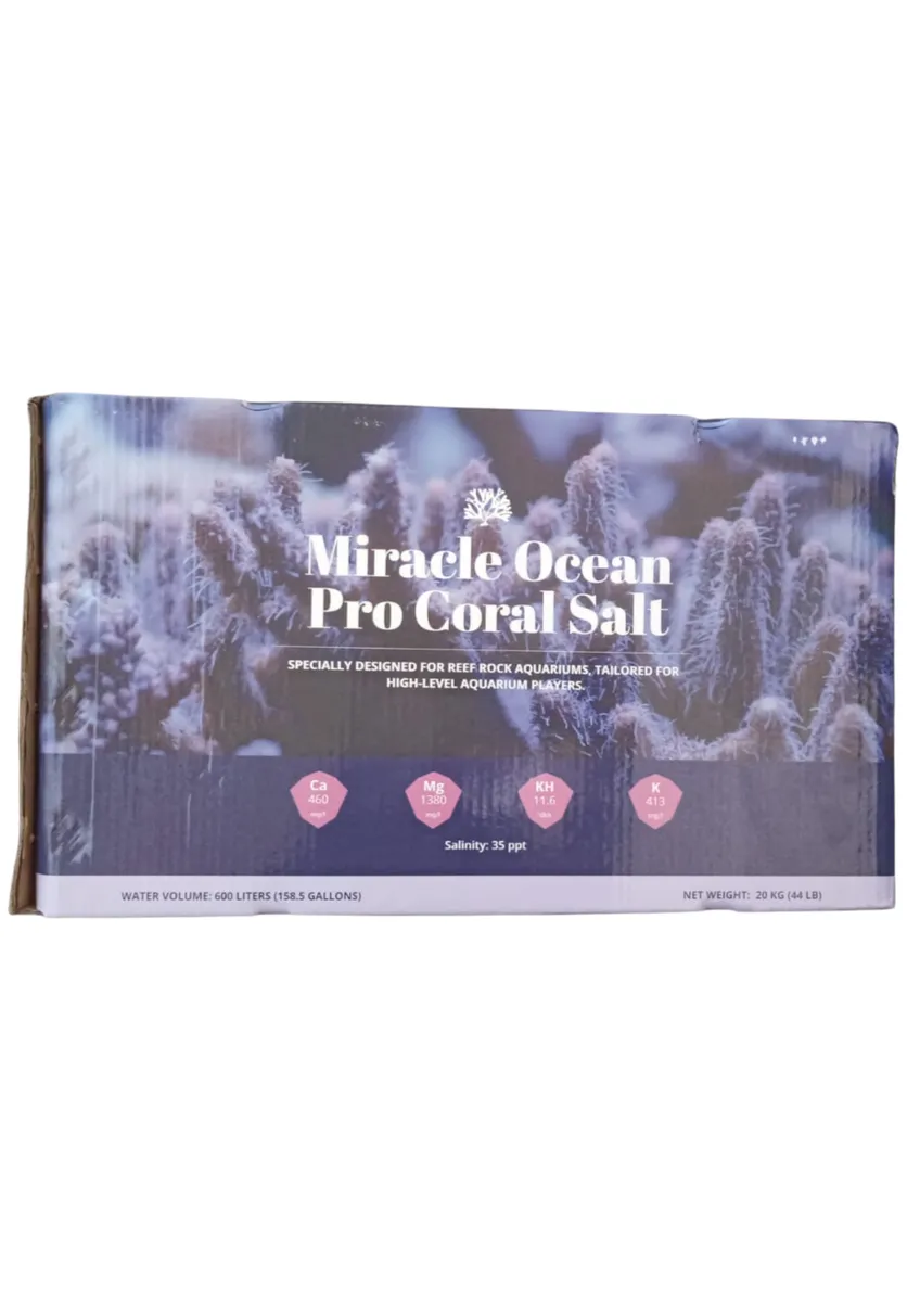 Miracle Ocean Pro Coral 20KG Box - Premium Red Sea Reef Salt, Makes 600L