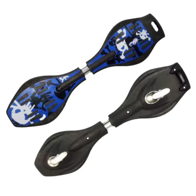 2-Wheel Skateboard Wave Board with Anti-Slip Deck - Blue