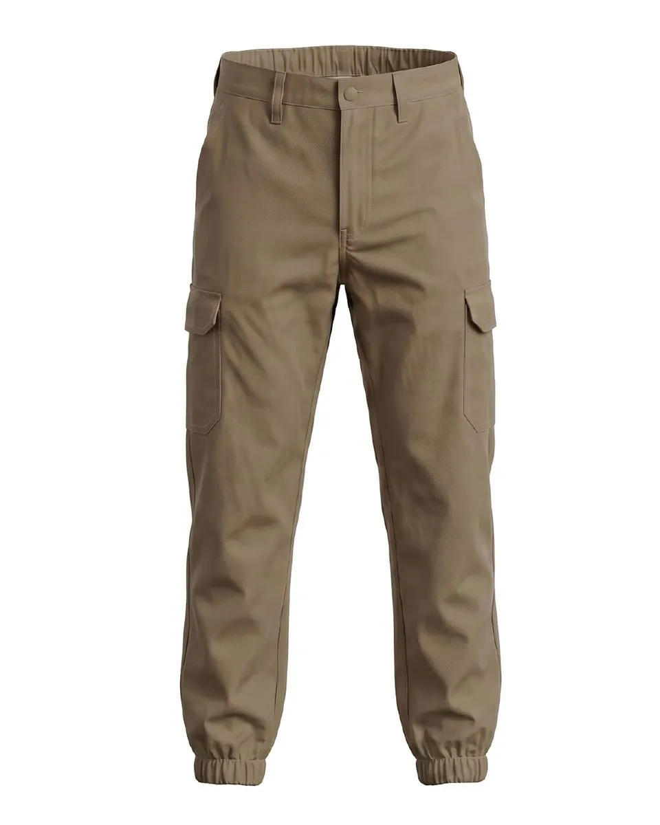 Reapsew Khaki Cotton Twill Utility Cargo Jogger Pants