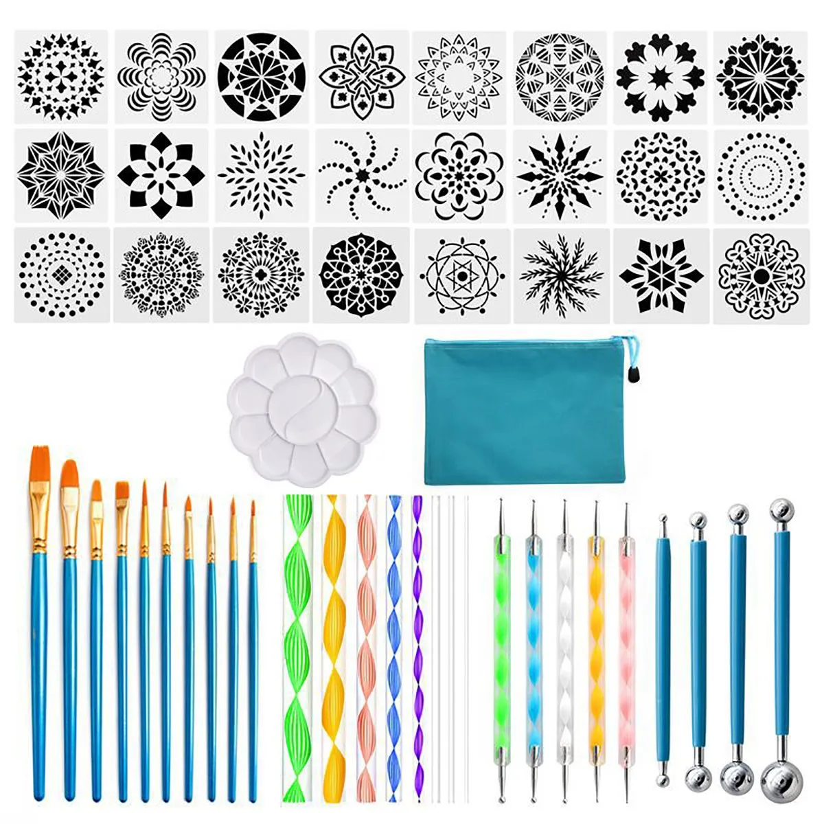 53Piece Mandala Dotting Tools Set for Painting Rocks Mandella Drafting Tool