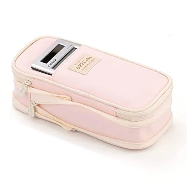 Large Capacity Pencil Case Pencil Case Stationery Pen Case (Light Pink)