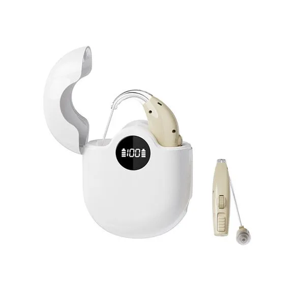 Portable sound amplifier suitable for the elderly and hearing impaired - brown