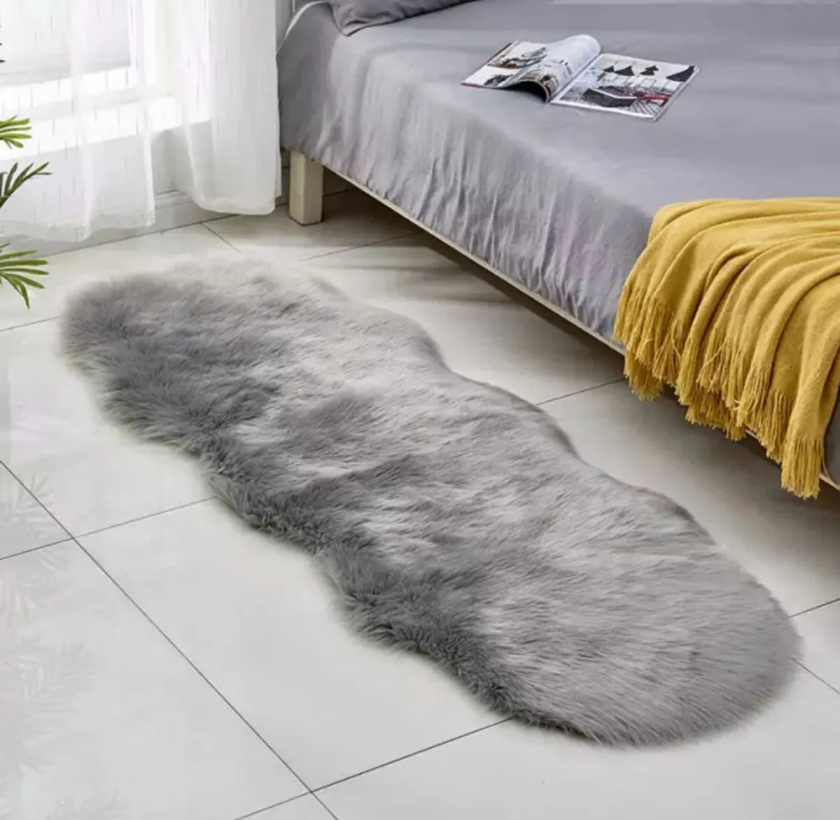 Fluffy Rug Carpet - Grey