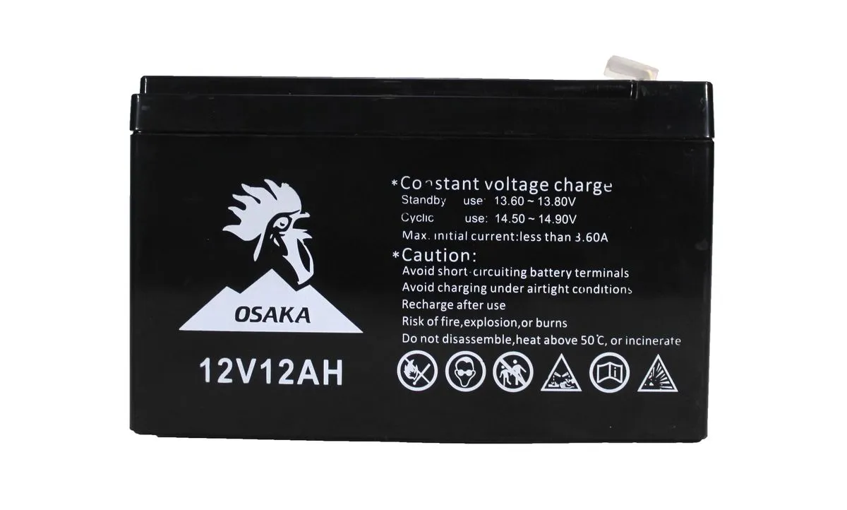 OSAKA 12V 12AH Rechargeable Backup High-Capacity Battery
