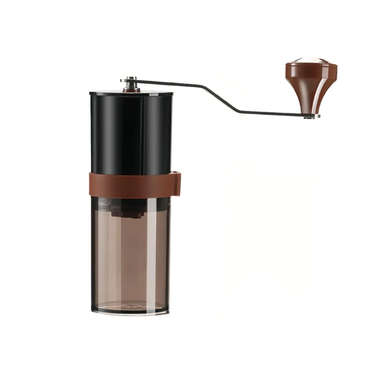 Manual Coffee Grinder Portable, Ceramic Burr, Adjustable Coarseness - Brown