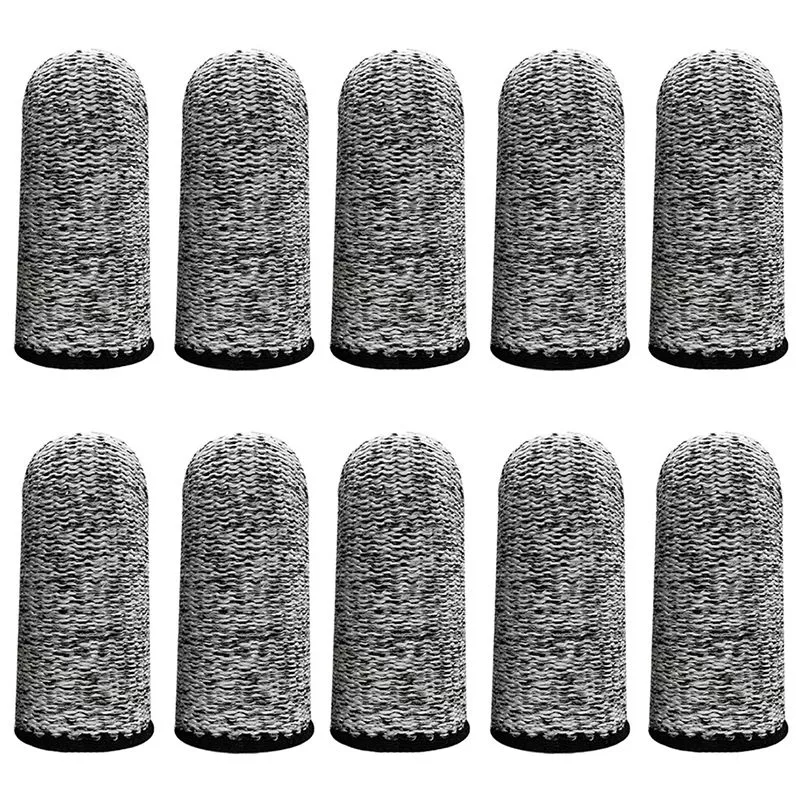 10 Pieces Cut Resistant Finger Cots, Level 5 Protection Sleeves for Cutting
