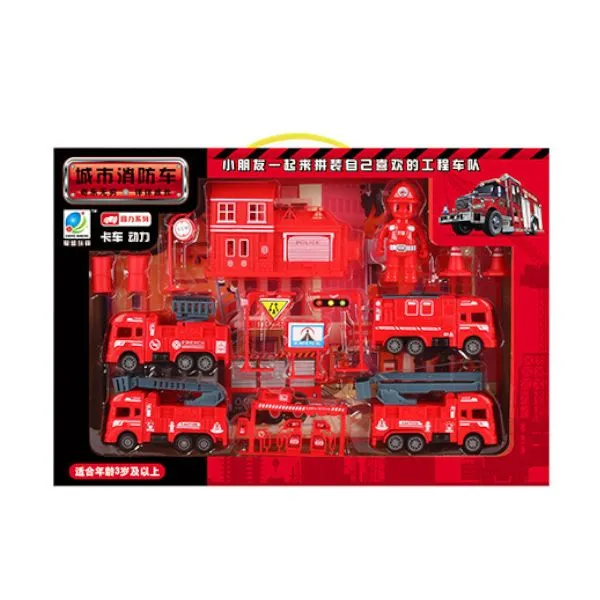 Olive Tree - 15PC/Set Kids Fire Fighting Vehicles Playset, Educational Toy Set