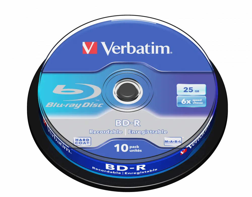 VERBATIM BD-R SL 25GB 6 X 10 PACK SPINDLE - Blu-ray Discs