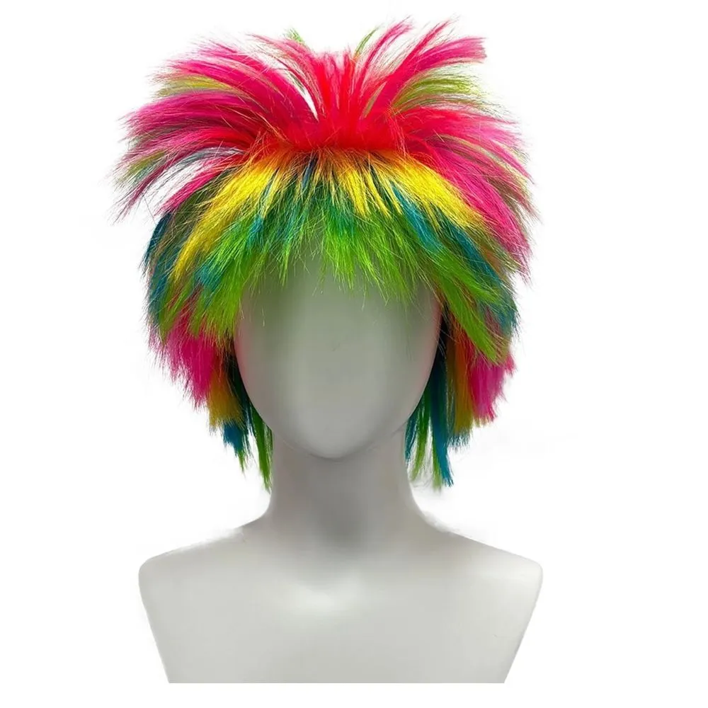 Toy Cosplay Costume Party Festival Rainbow Rock Star Wig Halloween 35cm