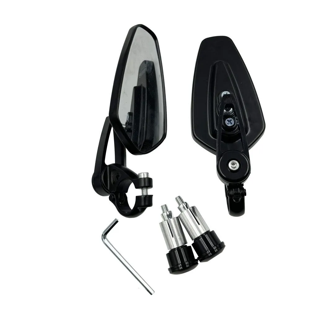 Motorcycle Mirrors-7/8" (22mm) Bar End RearView Mirrors Compatible withMost - Black