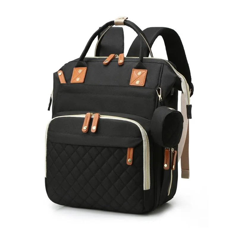 Multi-functional baby diaper bag & Bed - Black
