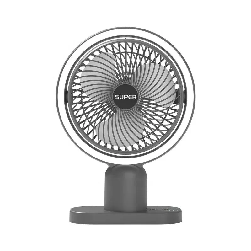 Desk Fan Cooling Mini Fan 3 Speeds Adjustment with light - Black